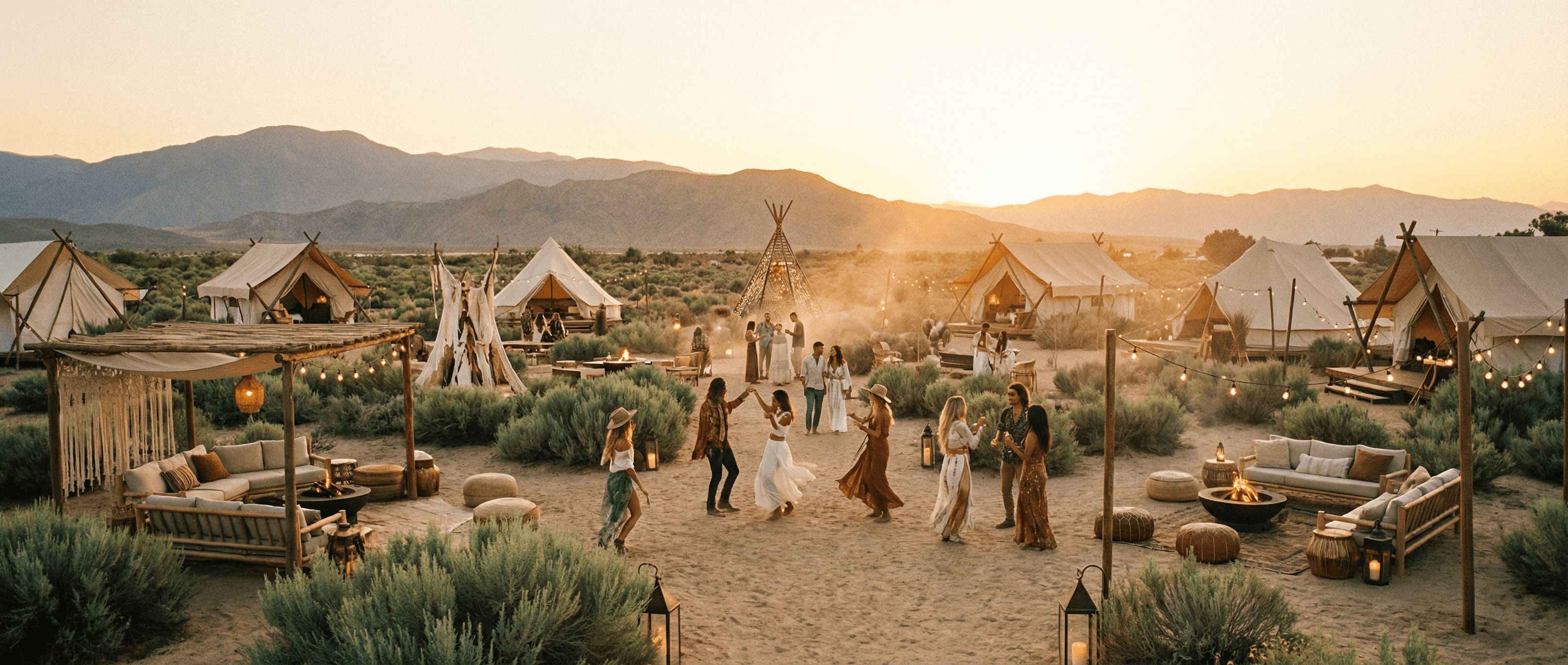 Panoramic view of iconic American tourism destinations